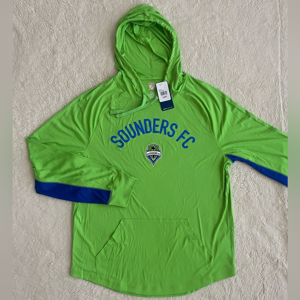 Men’s Seattle Sounders FC Green Hoodie, Size Large, NWT